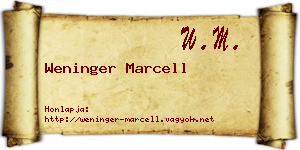 Weninger Marcell névjegykártya